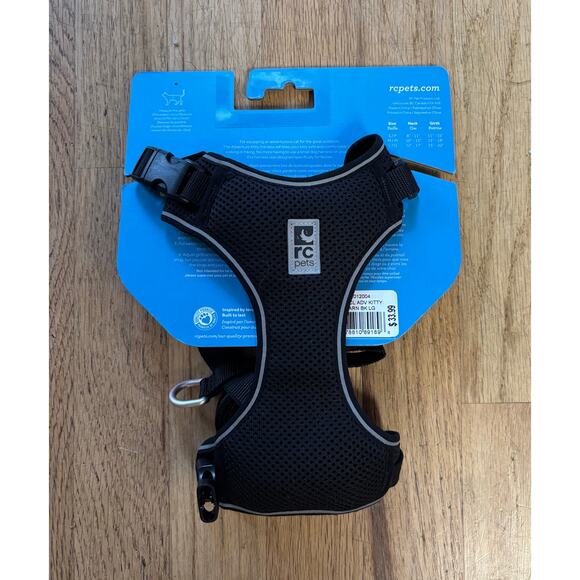 NWT Black RC Pets Adventure Cat Harness Airmesh Fabric and Leash, size Large L - Picture 1 of 2